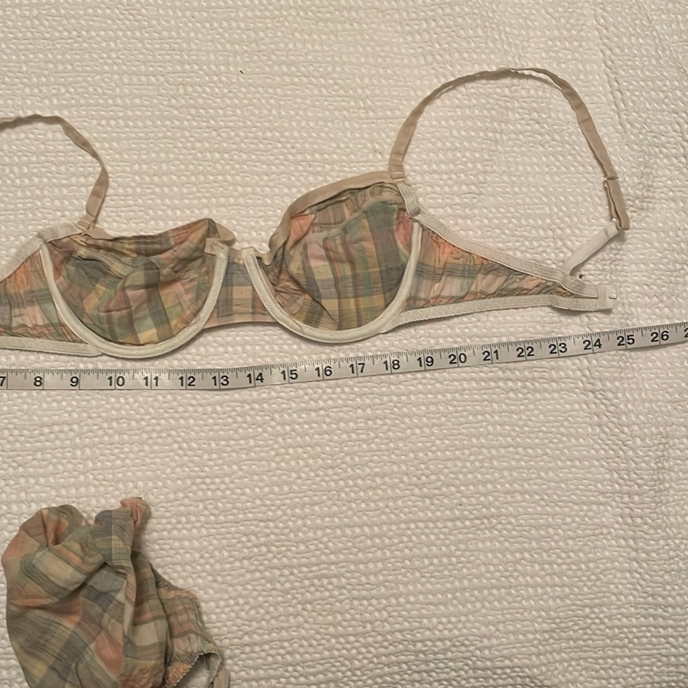 Vintage Victoria’s Secret Gold Tag cotton plaid bra and panty set.  Size 36C & L - Picture 7 of 7